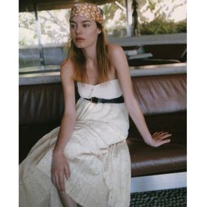 ZARA | NWT EMBROIDERED PLEATED SKIRT